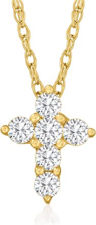 Canaria Canaria Diamond Cross Pendant Necklace in 10kt Yellow Gold