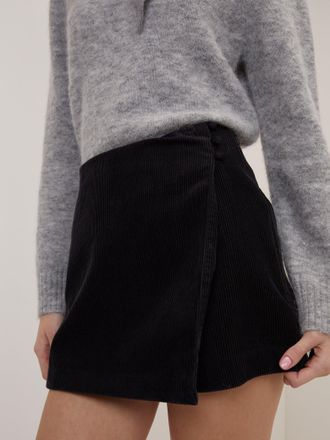 Nobody's Child Black Cord Mini Skort