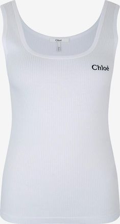 Chlo&eacute; Ripp-Jersey-Tanktop mit Logostickerei