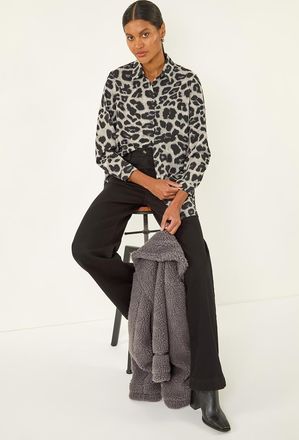 Roman Animal Print Buttoned Shirt