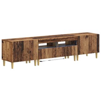 vidaXL Cabinet De Tv Led De 5 Piezas Madera Envejecida Vidaxl