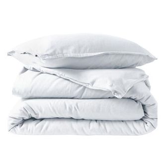 Bare Home 100% Cotton Flannel Duvet Cover & Sham Set in White at Nordstrom, Size California King