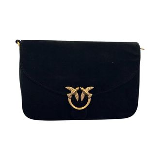 Pinko Pinko - Love Satchel Classic - Dames - Tassen - Zwart - Maat: ONE Size Katoen