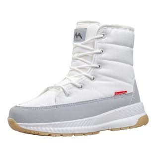 Generic Boots for Women Casual Cotton Lace Up Wedge Boots Comfortable Synthetic Leather Soft Sole Ankle Boots Thickened Warm Fleece Short Snow Boots Leisure R