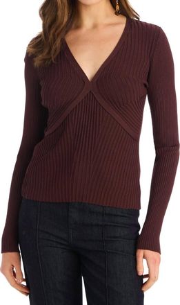 Allison New York Haley Knit Top In Chocolate Brown