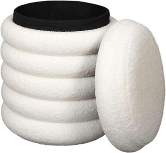 OEM Puff Con Almacenaje Bloom Boucl&eacute;, Blanco