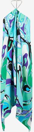 Pucci Asymmetrisches Seidentwill-Midi-Neckholder-Kleid Orchidee