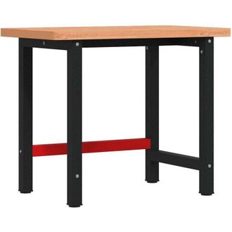 vidaXL Vidaxl - Banco De Trabajo Madera Maciza Haya Rectangular 100x60x83 Cm