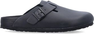 Birkenstock Zwarte Gesloten Schoenen met Kurk Voetbed - Heren - Slip ons - Zwart - 40 EU - Leer - Schoenen