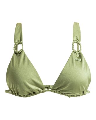 Roxy Triangel-Bikini-Top ROXY Brilho, Damen, Gr. XXL, Cup B, gr&uuml;n (loden gr&uuml;n), Obermaterial: 82% Nylon, 18% Elasthan;, Bikini-Oberteile Triangel-Bikini-To