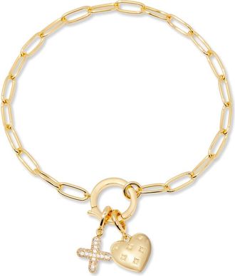 Brook & York Lillian Initial Heart Charm Bracelet in Gold X at Nordstrom