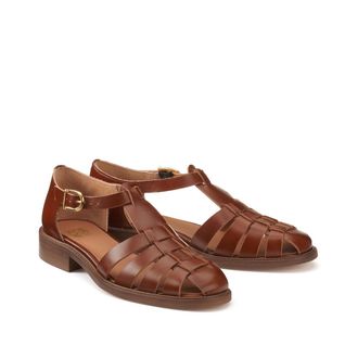 La Redoute Collections Gesloten sandalen van leer, Signature SOLENN