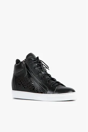 All Black Womens Urban Cut Hi Top Sneaker In Black
