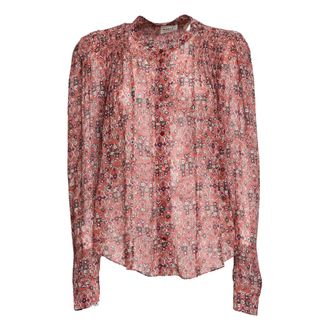 Isabel Marant Overhemden, Dames, Oranje, M, Leer, Noeline Blouse