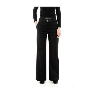 Moschino Wide Trousers, female, Black, Size: XS Polyester Casual Pants