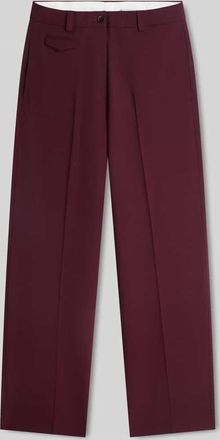 Tommy Hilfiger Hose mit B&uuml;gelfalten aus Woll-Mix in Bordeaux, Gr&ouml;&szlig;e 34