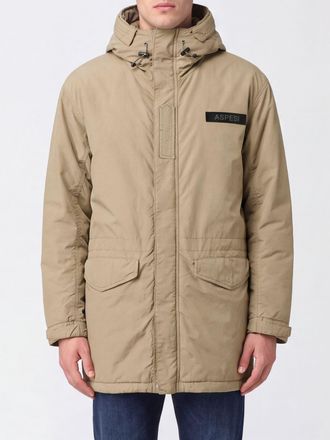 Aspesi Knee-Length Hooded Parka with Padded Hood and Drawstring