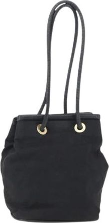 Celine Pre-owned Bucket Bags, female, Black, Size: ONE SIZE Pre-owned Nylon Bucket Bag