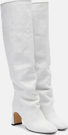 Souliers Martinez Roberta woven leather knee-high boots