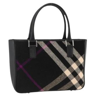 Burberry Pre-owned Vintage Wollen Handtas - Dames - Vintage Shopper - Zwart - ONE Size - Wol - Vintage