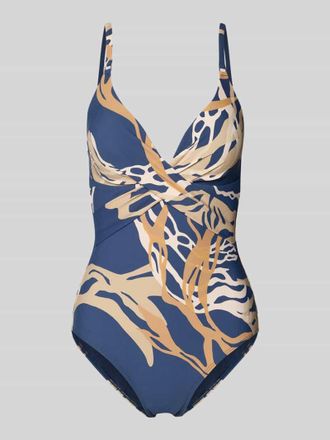 Barts Badeanzug mit V-Ausschnitt Modell Melyd in Dunkelblau, Gr&ouml;&szlig;e 36