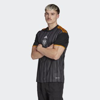 adidas adidas Performance Mens Leeds United FC 22/23 Third Jersey - Black/Dark Grey - Size X-Large
