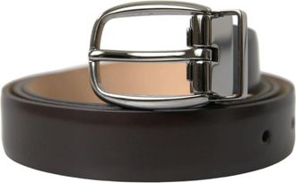Dolce & Gabbana Elegante leren riem met opvallende gesp - Heren - Riemen - Bruin - ONE Size - Leer - Accessoires