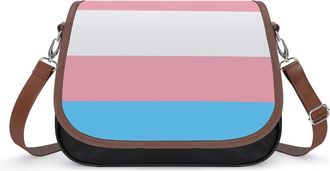 Generic Transgender Proud Flag Small Womens Crossbody Bags Shoulder Handbag with Adjustable Strap for Travel