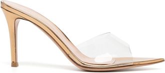 Gianvito Rossi Elle transparent-strap sandals - women - Calf Leather/Calf Leather/Calf Leather - 39 - Gold