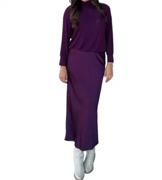 Michael Stars Padma Mixed Fabric Dress In Glimmer