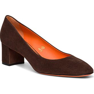 Santoni Womens suede low-heel pump in Brown at Nordstrom, Size 12