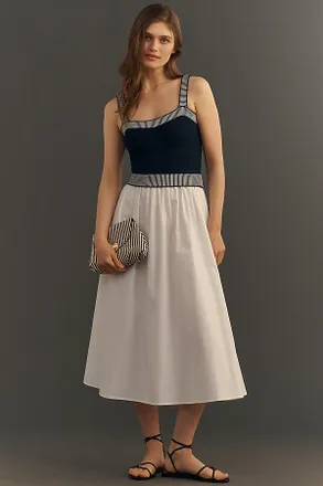 Moon River Knit Twofer Midi Dress