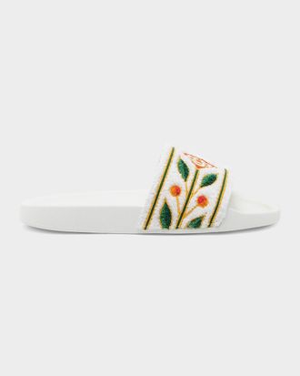 Casablanca Logo Embroidered Slides