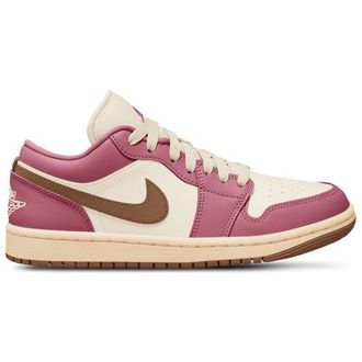 Nike Jordan Womens AJ 1 Low - Basketball Shoes Pink/White/Brown Size 10.5