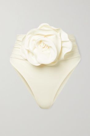 Magda Butrym Slip Bikini Con Ruches - Crema