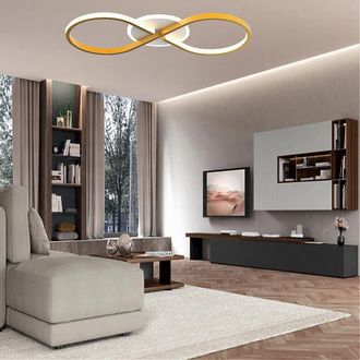 Trade Shop Trade Shop - Copy Of Plafoniera Led 30 W Quadrata Oro Moderno Lampadario Soffitto Luce Naturale 71033