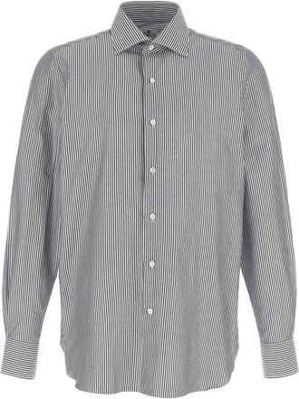Finamore Blue Luigi Striped Shirt