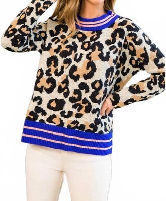 THML Clothing Leopard Print Sweater In Multi