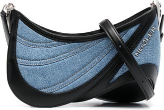 MUGLER small Spiral Curve 01 denim bag - women - Calf Leather/Fabric - One Size - Blue