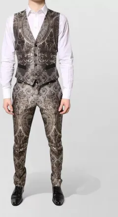 Dolce & Gabbana silk-blend jacquard slim-fit single-breasted three-piece tuxedo