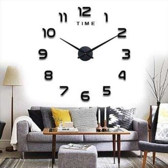 OEM Reloj De Pared Grande Moderno Para Armar, Silencioso, Reloj De Pared Moderno De Metal, Decoraci&oacute;n Para El Hogar Y La Oficina - Negro