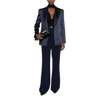 Elisabetta Franchi Dames, Broeken, Blauw, Maat: M