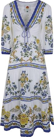 Farm Rio Emily Floral Tapestry Maxi Jurk - Dames - Casual kleedjes - Veelkleurig - S - Katoen - Kleedjes