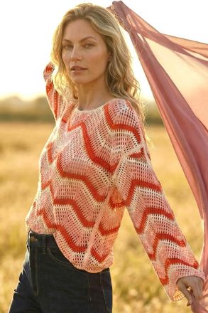 Roman Abstract Stripe Crochet Knit