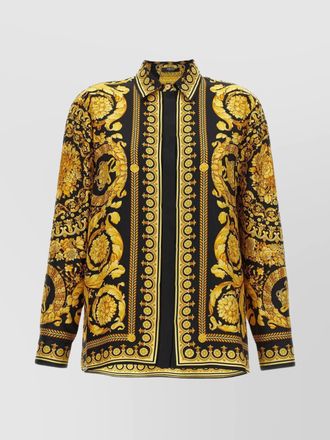 Versace baroque print collared shirt