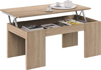 F.R.S. Frs - Mesa Centro Elevable Lijar En Roble Canadian 43-55 Cm(alto)100 Cm(ancho)50 Cm(largo)