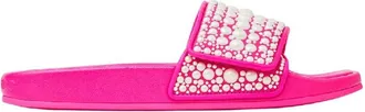 Jimmy Choo London Fitz Slides With Pearl Embellishments, Brand Size 34 ( US Size 4 )