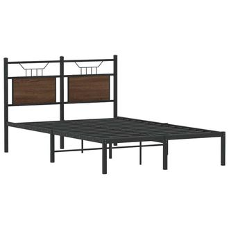 Berkfield Home Decorative Bed Frame without Mattress Brown Oak 120x200 cm Engine | Size: Small Double