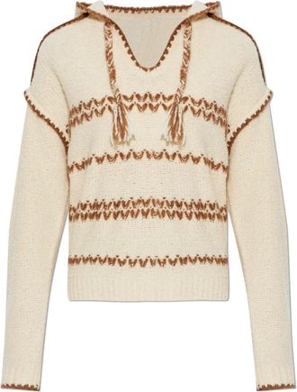 Isabel Marant V-neck Knitwear, female, Beige, Size: M Romera Sweater