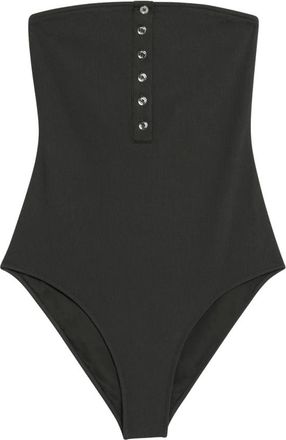 Toteme Strapless geribd badpak - Dames - Tops - Zwart - Maat: M Polyamide